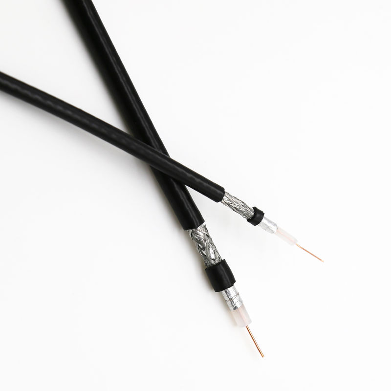 OFC Conductor RG11 1.63mm Coaxial Power Cable Solid PE Insulation For Television